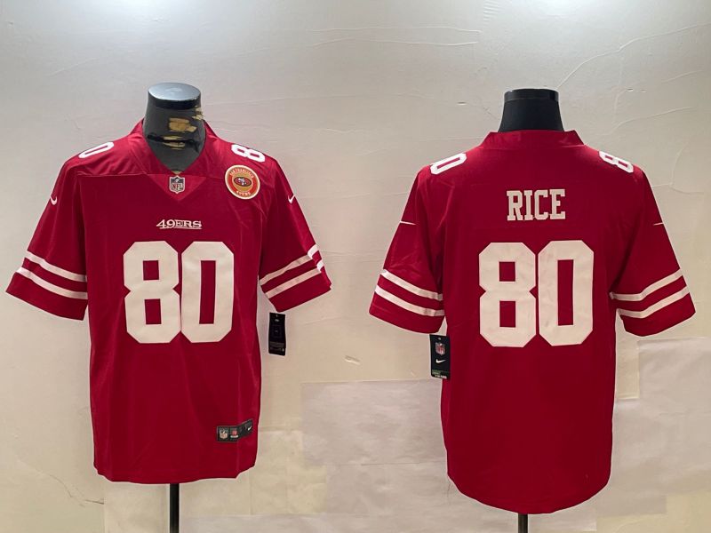 Men San Francisco 49ers #80 Rice Red Second generations 2024 Nike Limited NFL Jersey style 5->san francisco 49ers->NFL Jersey